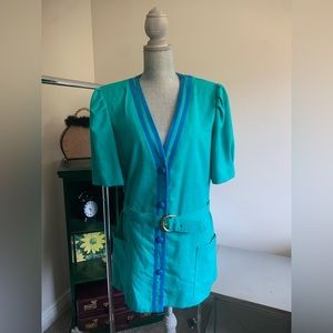 Taylor wood vintage top with shoulder pads